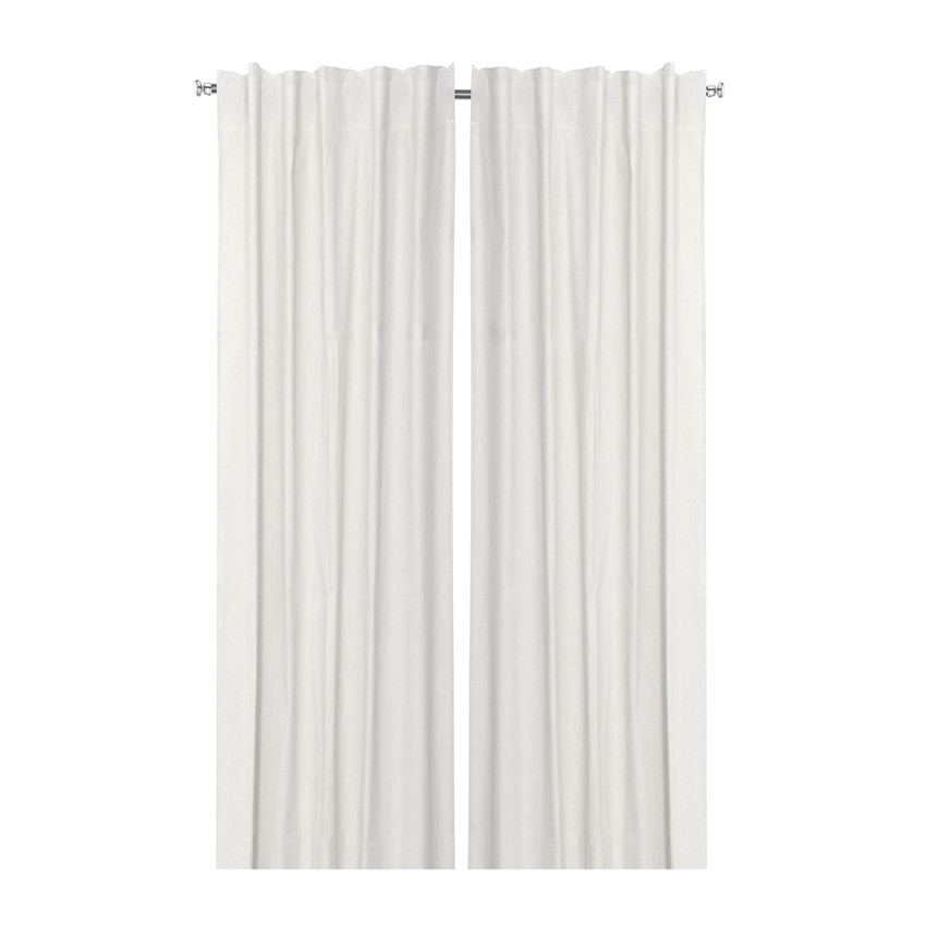 Återvunnen Gardinlängd 2-pack Elin, Linne/Vit