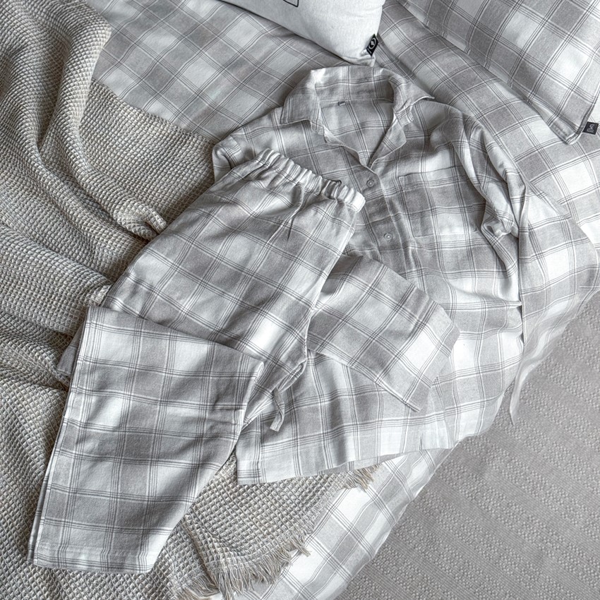 Pyjamasset 2-dels Abisko, Grå/Vit