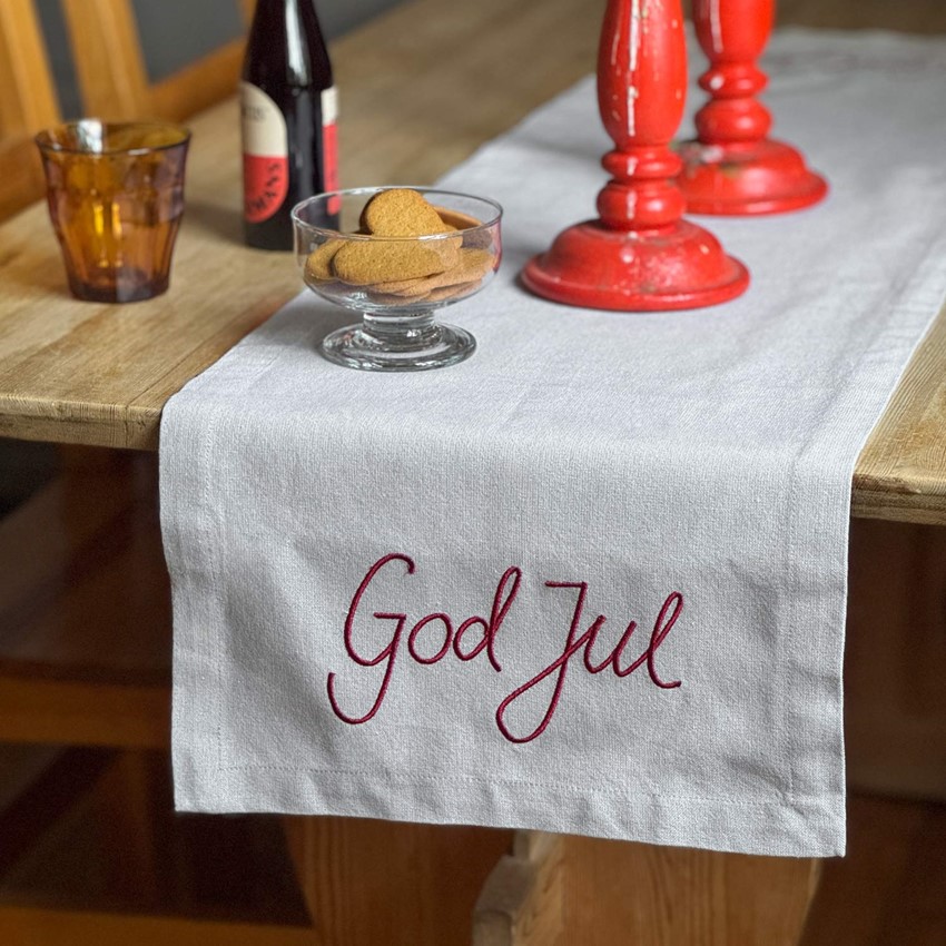 Återvunnen Löpare God Jul, Linne/Mörkröd