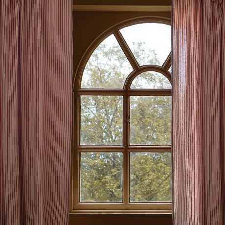 Återvunnen Gardinlängd 2-pack Alf, Mörkröd/Linne