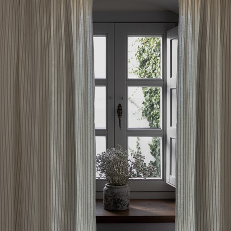 Återvunnen Gardinlängd 2-pack Alf, Linne/Beige