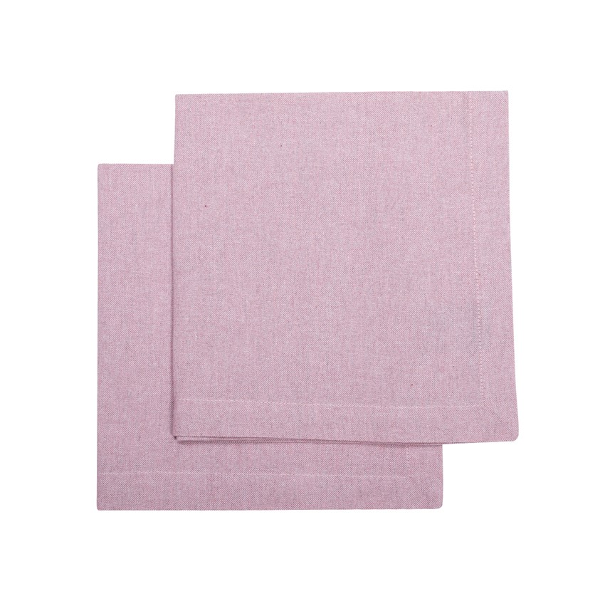 Återvunnen Servett 2-pack Elin, Ljusrosa/Vit