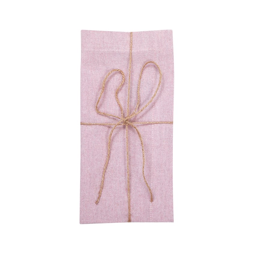 Återvunnen Servett 2-pack Elin, Ljusrosa/Vit