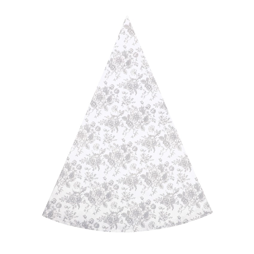 Återvunnen Rund Duk Juni, Vit/Ljusgrå