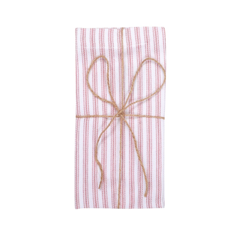 Återvunnen Servett 2-pack Lina, Ljusrosa/Vit