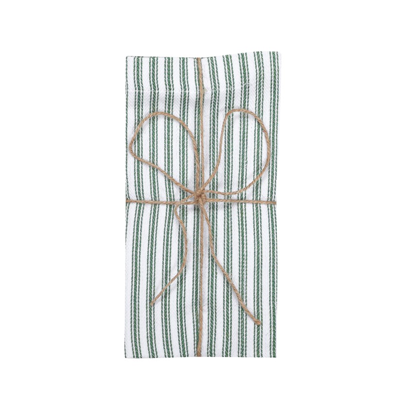 Återvunnen Servett 2-pack Lina, Grön/Vit