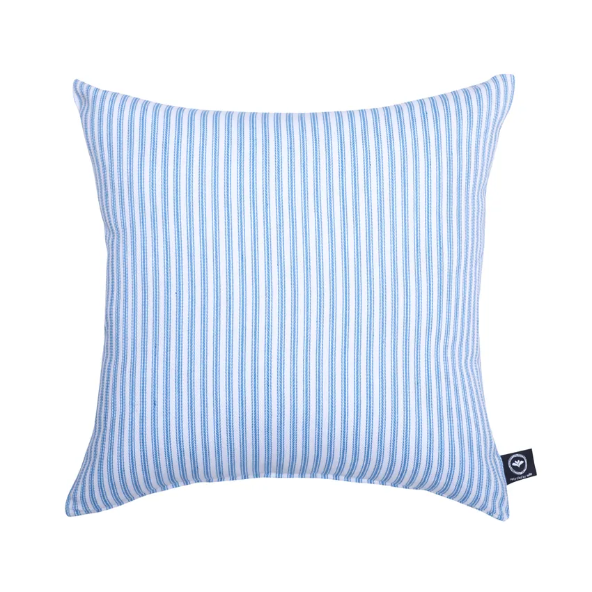 Återvunnet Kuddfodral Lina, Ljusblå/Vit