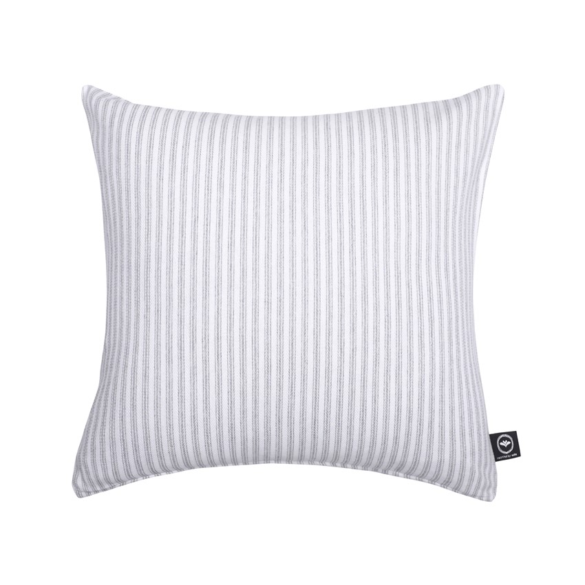 Återvunnet Kuddfodral Lina, Ljusgrå/Vit