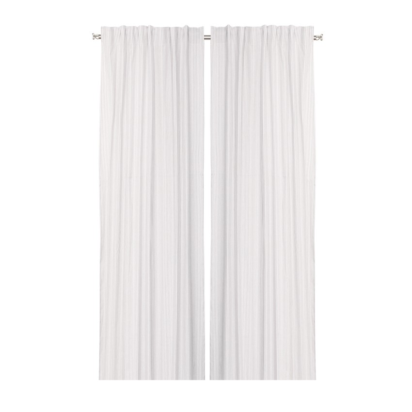 Återvunnen Gardinlängd 2-pack Lina, Linne/Vit