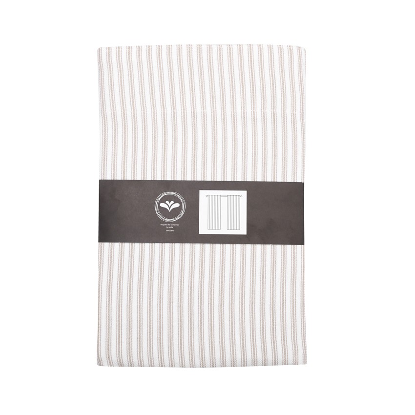 Återvunnen Gardinlängd 2-pack Lina, Linne/Vit