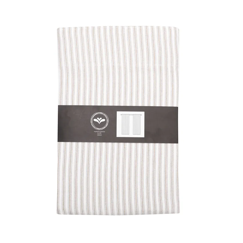 Återvunnen Gardinlängd 2-pack Lina, Linne/Vit