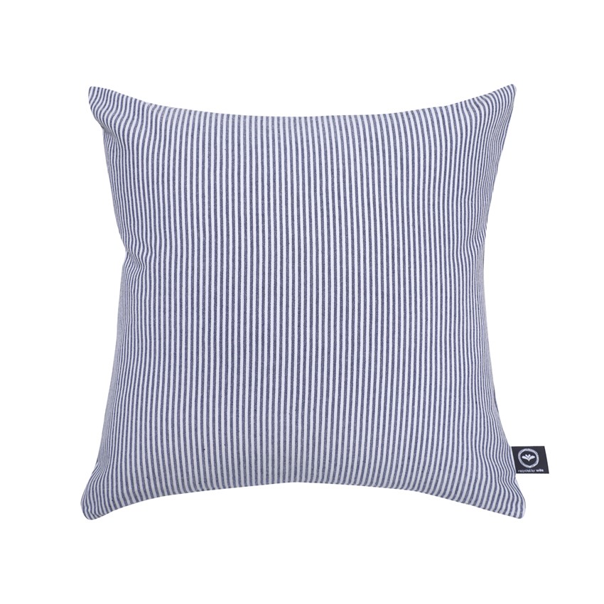 Återvunnet Kuddfodral Bosse, Marinblå/Vit