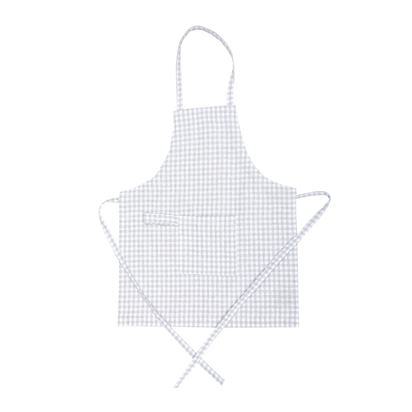 Återvunnet Barnförkläde Madicken, Ljusgrå/Vit