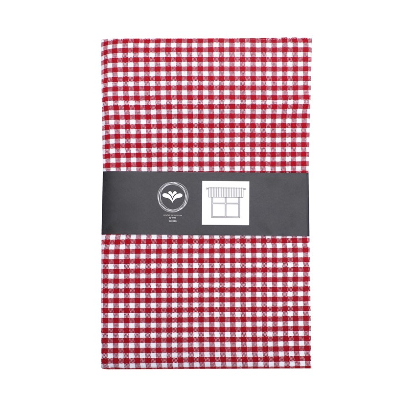 Återvunnen Gardinkappa Madicken, Röd/Vit