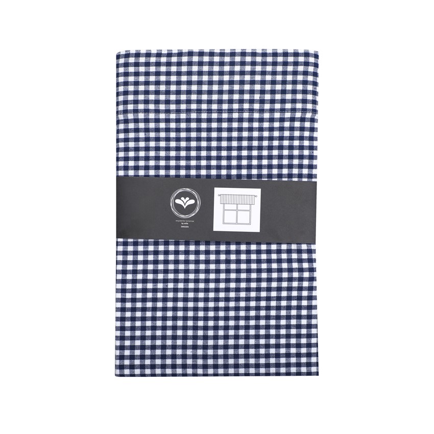 Återvunnen Gardinkappa Madicken, Marinblå/Vit