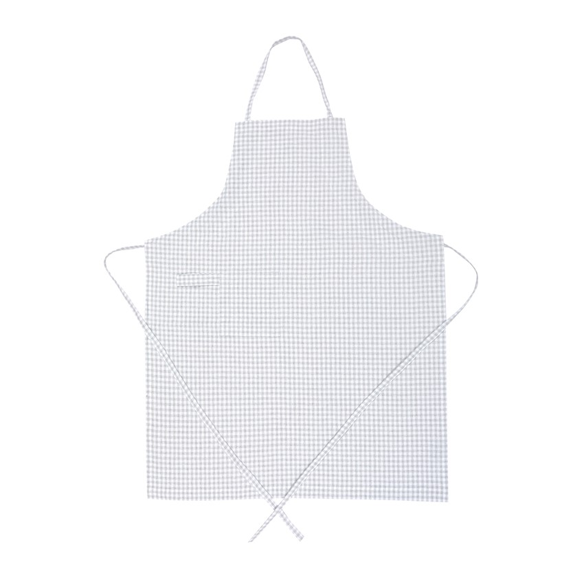 Återvunnet Förkläde Madicken, Ljusgrå/Vit