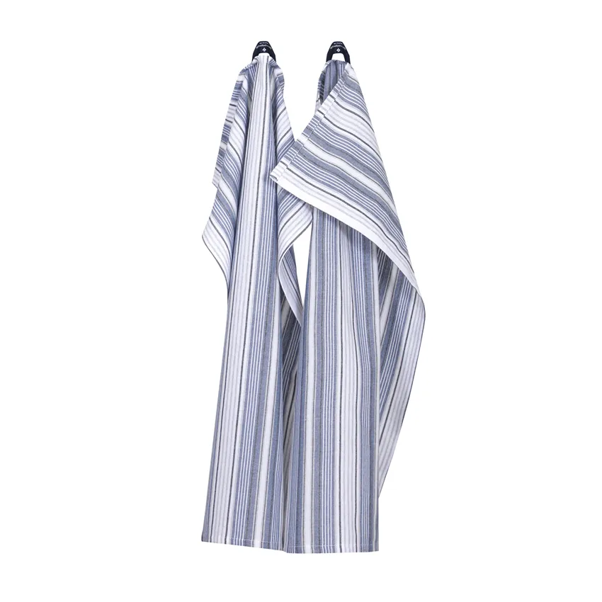Återvunnen Kökshandduk 2-pack Eden, Gråblå/Vit