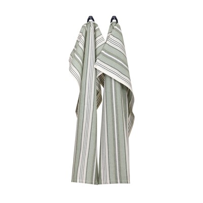 Återvunnen Kökshandduk 2-pack Eden, Grön/Beige