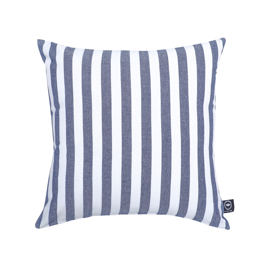 Återvunnet Kuddfodral Pelle, Marinblå/Vit