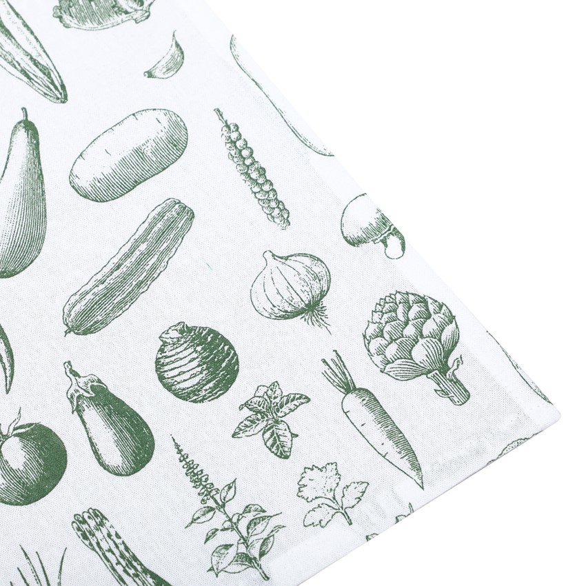 Återvunnen Kökshandduk Recycling Linnea, 4-sortering, Vit/Grön