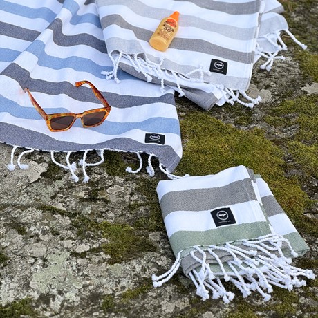 Återvunnet Badlakan Hamam Axel, Olivgrön/Grön