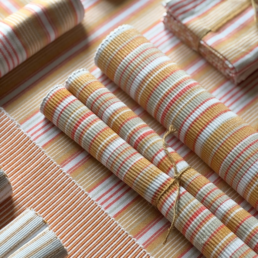 Återvunnen Tablett 2-pack Jonas, Gul/Linne