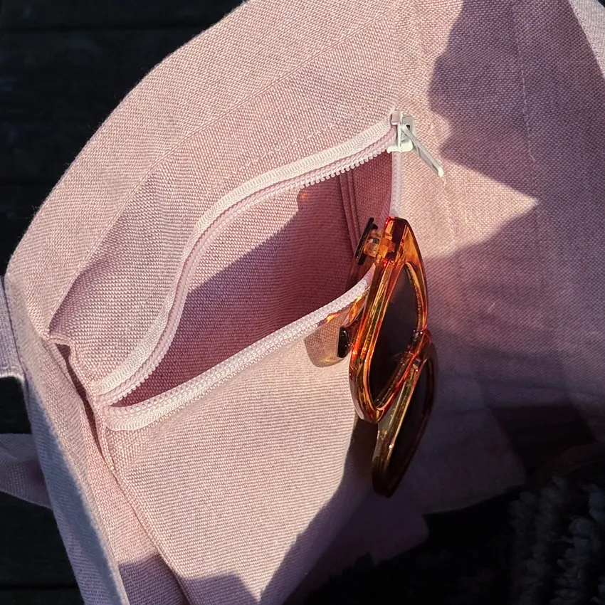 Återvunnen Väska Elin, Ljusrosa/Vit