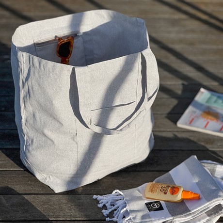 Återvunnen Väska Elin, Ljusgrå/Vit