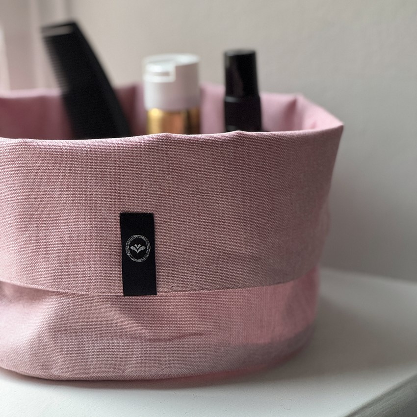 Återvunnen Korg Elin, Ljusrosa/Vit