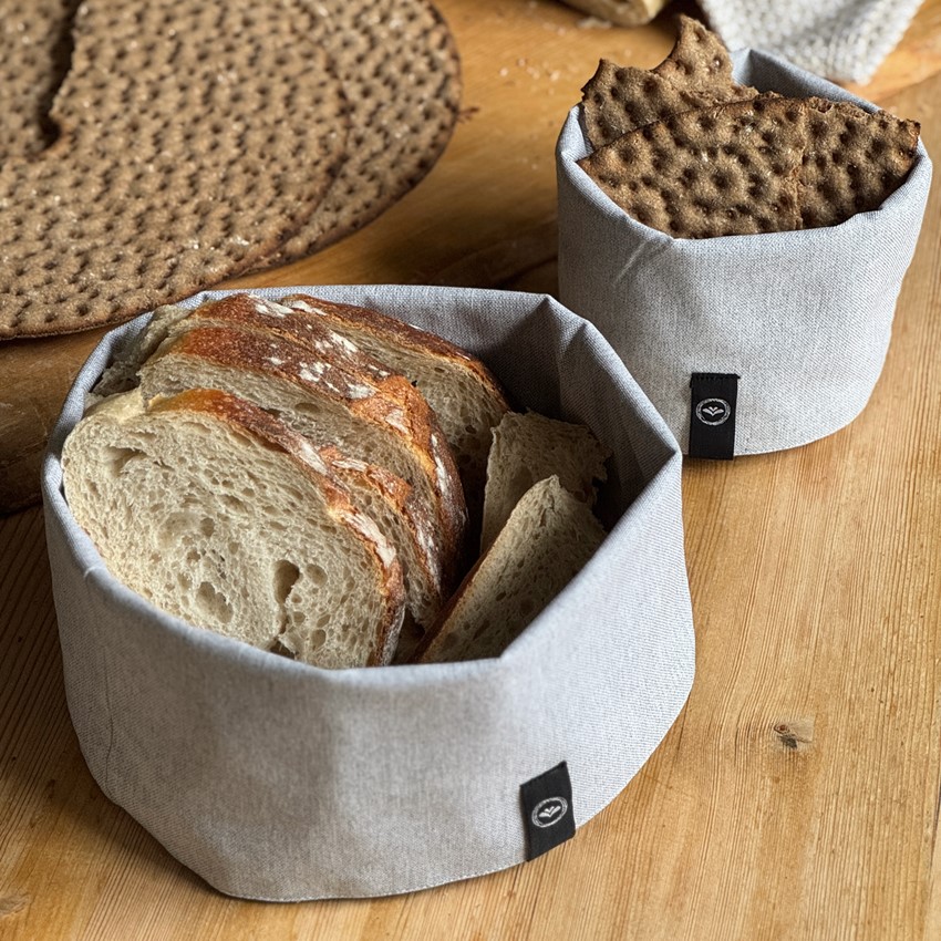 Återvunnen Korg Elin, Ljusgrå/Vit