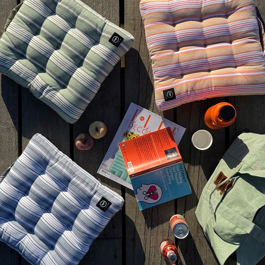 Återvunnen Palldyna Eden, Gråblå/Vit