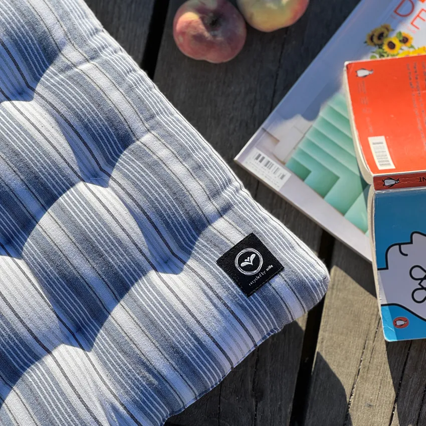 Återvunnen Palldyna Eden, Gråblå/Vit