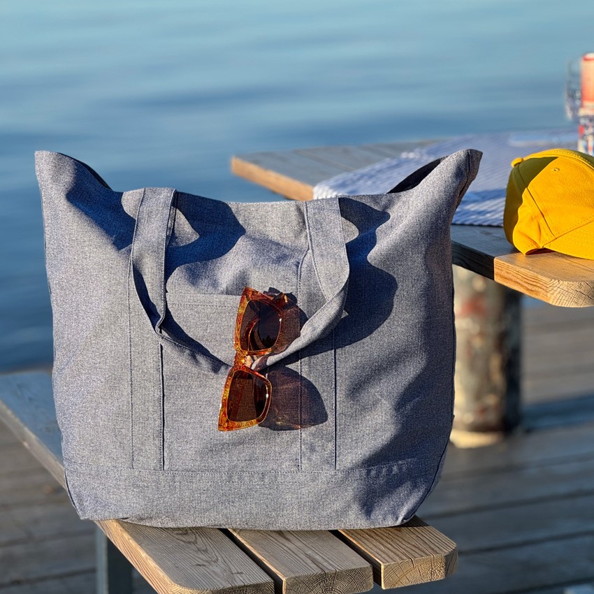 Återvunnen Väska Elin, Marinblå/Vit