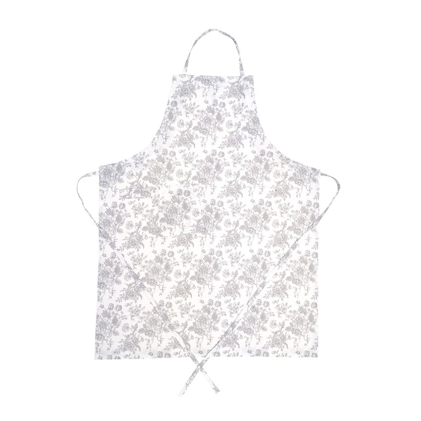 Återvunnet Förkläde Juni, Vit/Ljusgrå