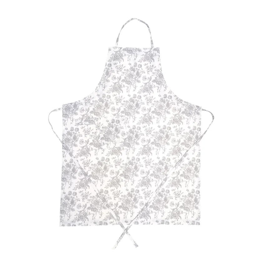 Återvunnet Förkläde Juni, Vit/Ljusgrå