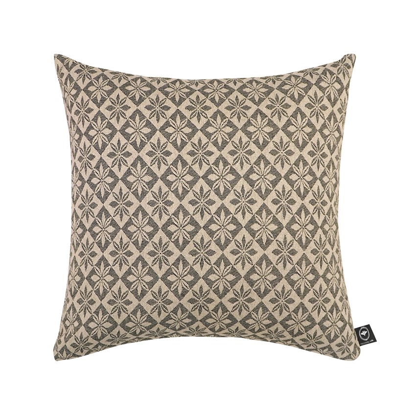 Återvunnet Kuddfodral Anna, Svart/Linne