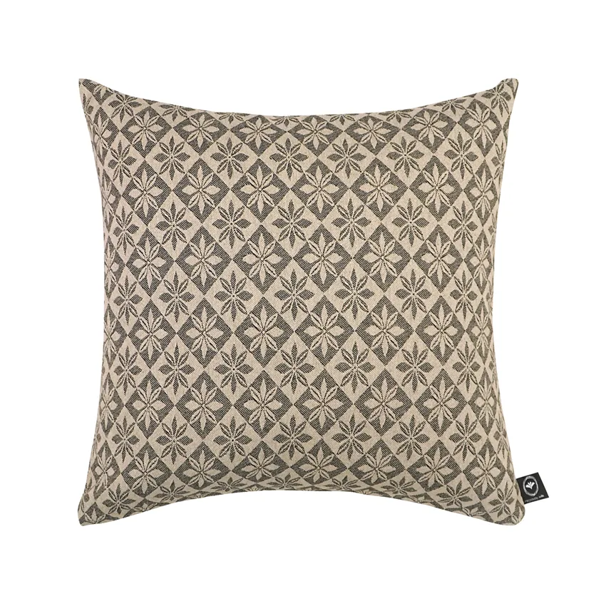 Återvunnet Kuddfodral Anna, Svart/Linne