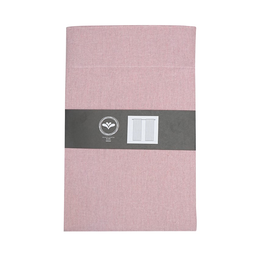 Återvunnen Gardinlängd 2-pack Elin, Ljusrosa/Vit