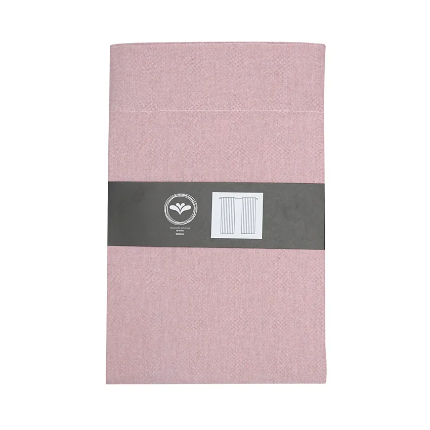 Återvunnen Gardinlängd 2-pack Elin, Ljusrosa/Vit