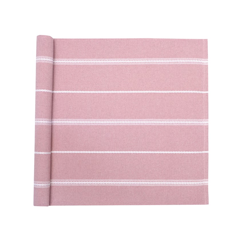 Återvunnen Löpare Herman, Ljusrosa/Vit