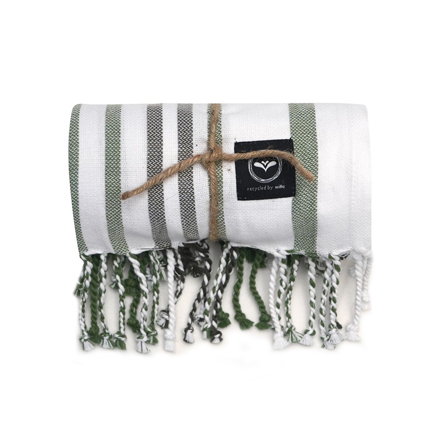 Återvunnet Badlakan Hamam Le Havré, Vit/Grön