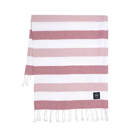 Återvunnet Badlakan Hamam Axel, Rosa/Vit