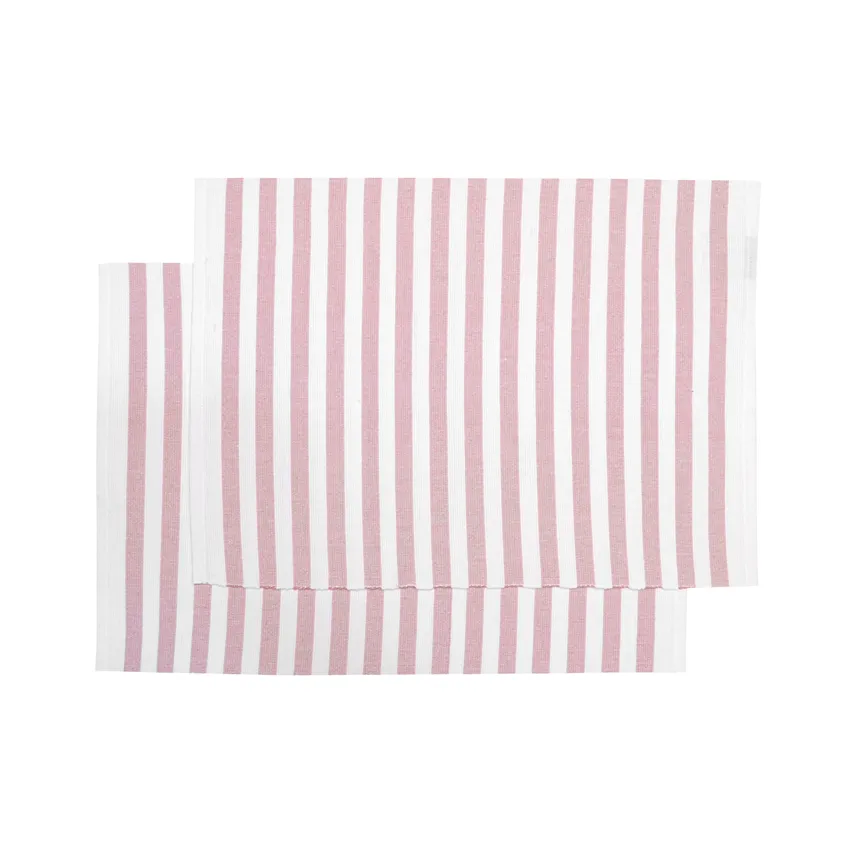 Återvunnen Tablett 2-pack Rakel, Ljusrosa/Vit