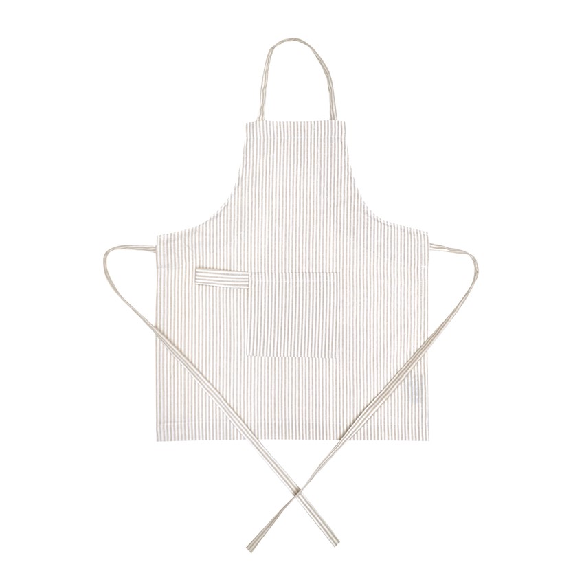 Återvunnet Avtorkningsbar Barnförkläde Bosse, Linne/Vit