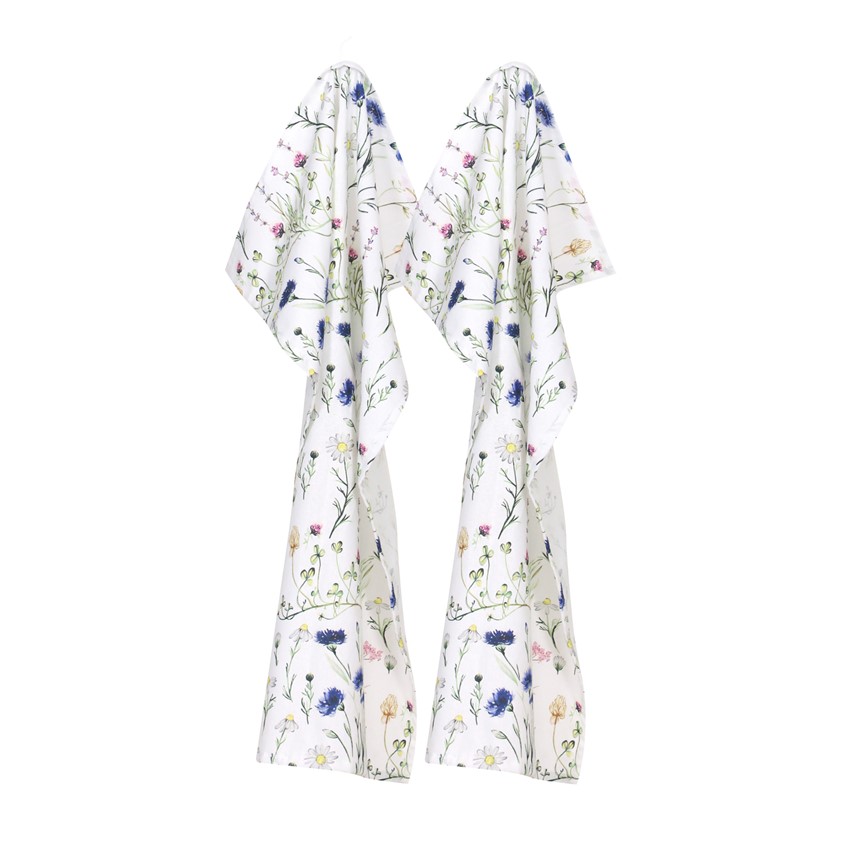 Återvunnen Kökshandduk 2-pack Hilma, Blå/Grön