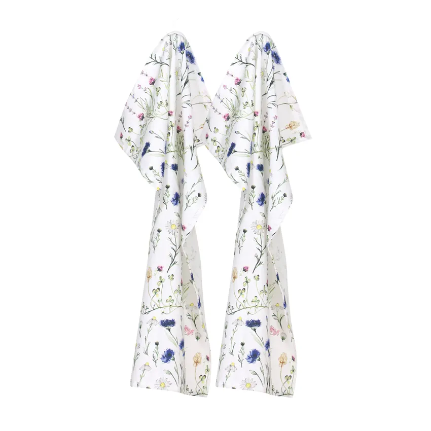 Återvunnen Kökshandduk 2-pack Hilma, Blå/Grön