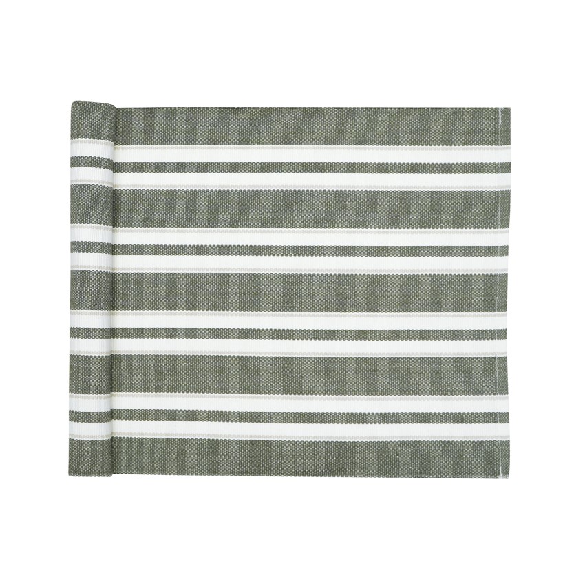 Återvunnen Löpare Elise, Olivgrön/Beige