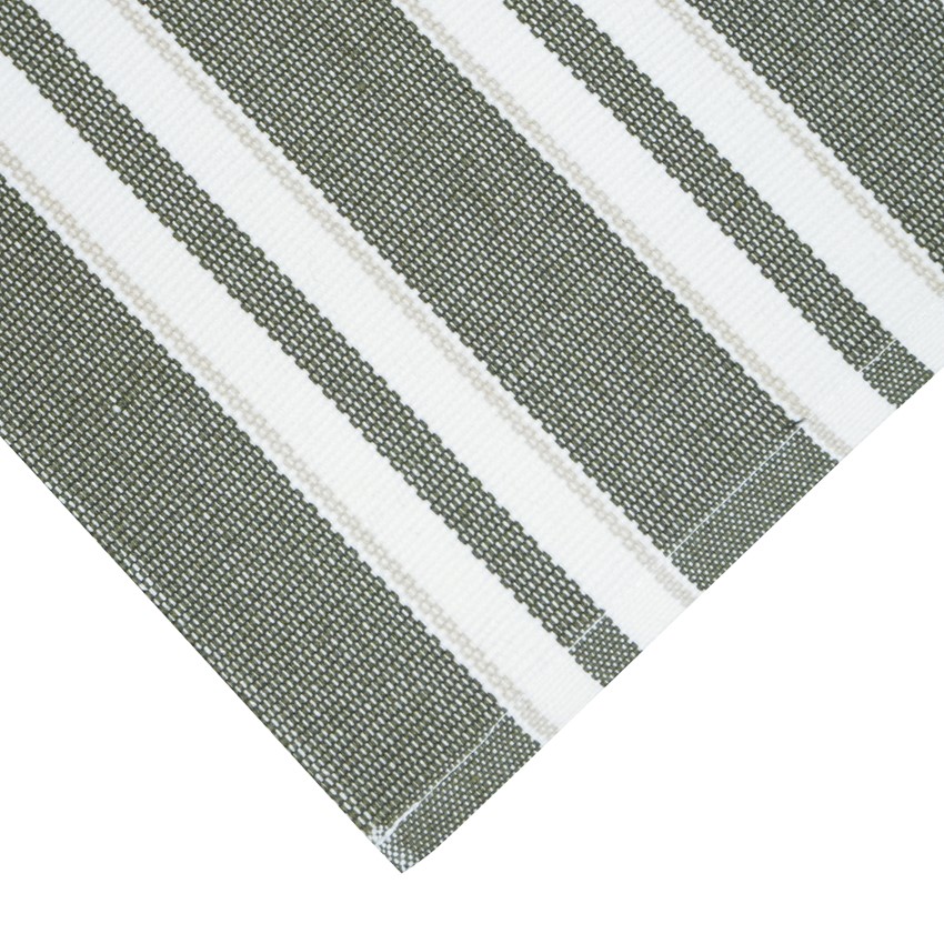 Återvunnen Löpare Elise, Olivgrön/Beige
