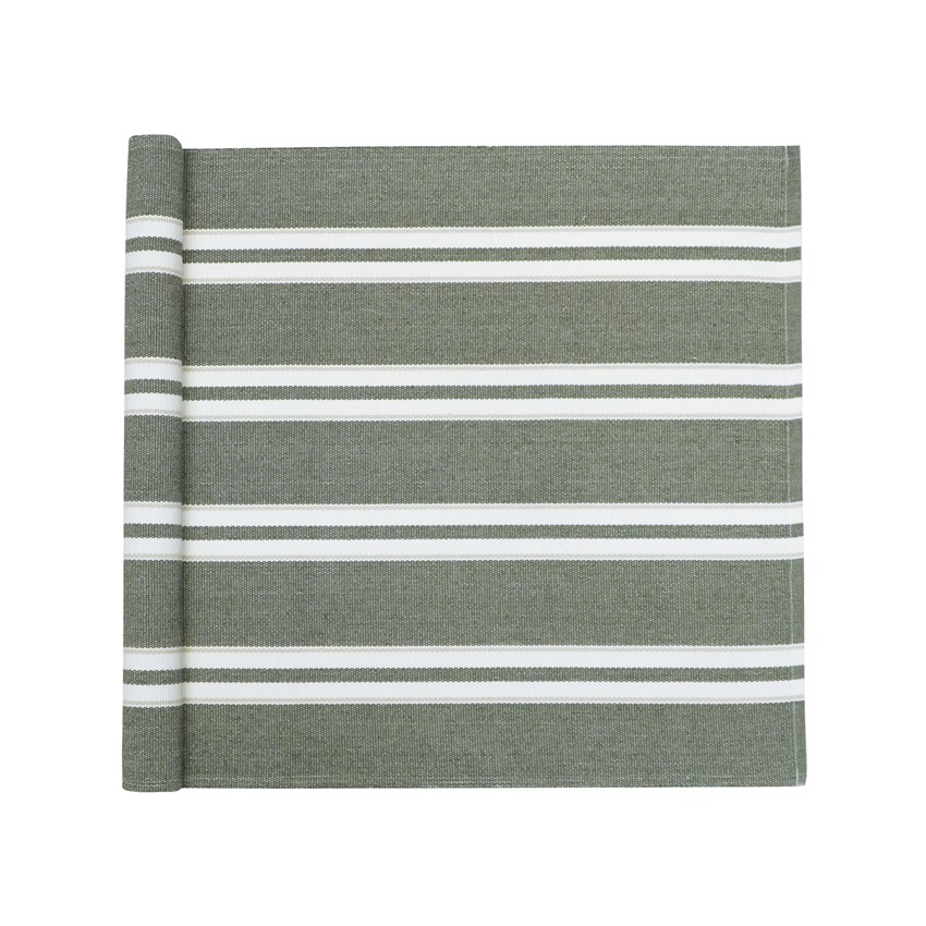 Återvunnen Löpare Elise, Olivgrön/Beige