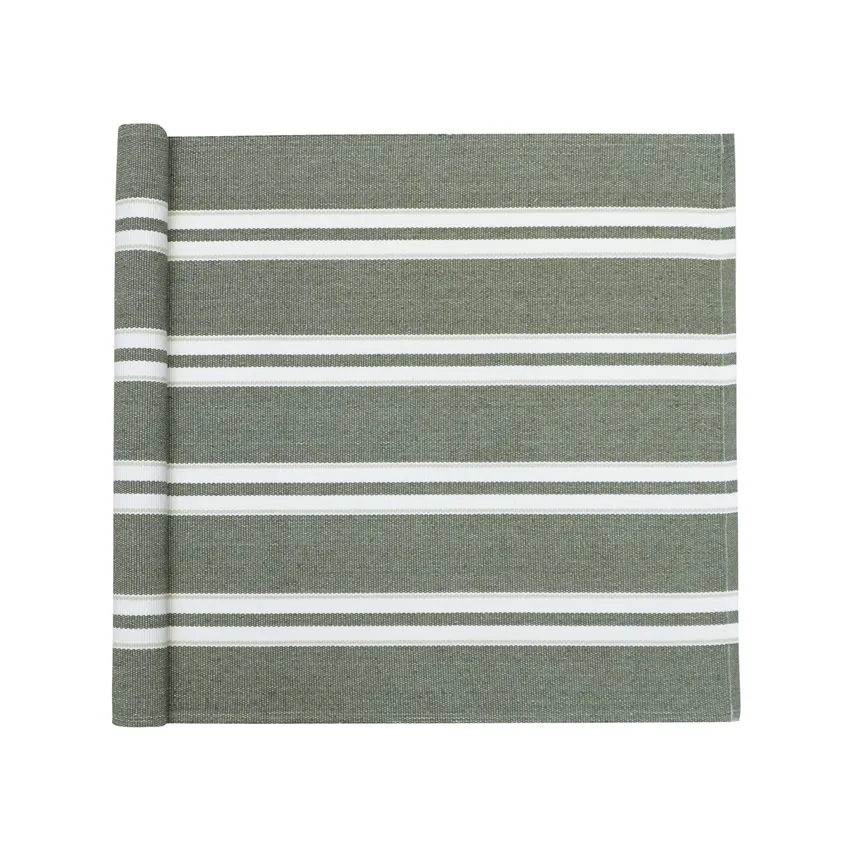 Återvunnen Löpare Elise, Olivgrön/Beige